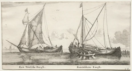 Ulike skip og utsikt over Amsterdam (Verscheÿde Schepen en Gesichten van Amstelredam), del II: En frisisk bilander. En Geldersche Bilander