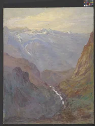 Rocky Mountain Scene (olje på lerret)