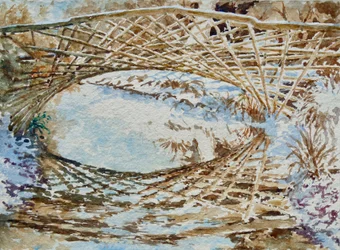 Snø på Kingfisher-broen, 2011 (akvarell)