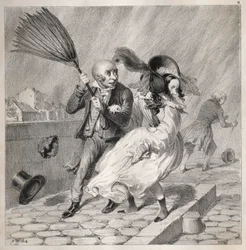 Bambochades: Ser du at barometeret mitt er i godt vær!...det er en rik tid for..., 1841.