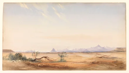 Andesfjellene, sett fra Mystery Plain, nær Santa Cruz, ca. 1878 (akvarell)