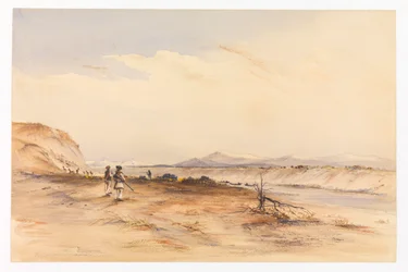 Jakt på Santa Cruz-elven, ca. 1878 (akvarell)