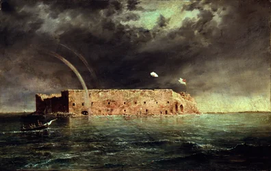 Utsikt over Fort Sumter, South Carolina, 1863