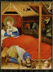 Julekrybbe (tempera på tre)