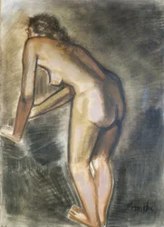 Stående naken, av Constant Permeke (1886-1952). Belgia, 1900-tallet.