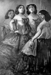 Fire jenter, 1800-tallet, 1930.