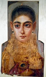Koptisk kunst: ung kvinne kalt «Europeeren», Fayum, omkring 160 e.Kr. Voksmaleri på tre. Paris, Louvre-museet
