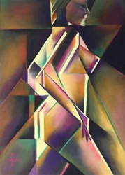 Geometrisk kvinne i bevegelse