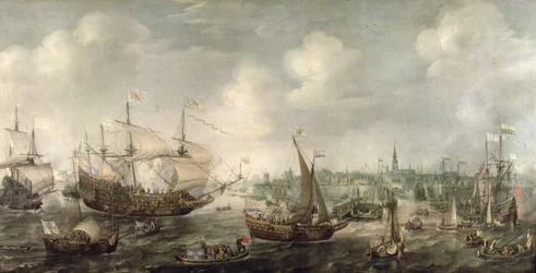 Fredrick Vs ankomst til Vlissingen i 1613 (olje på lerret)