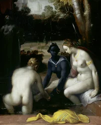 Batseba ved sitt toalett, 1594