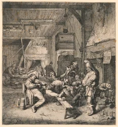 Fiolinist sitter i vertshuset