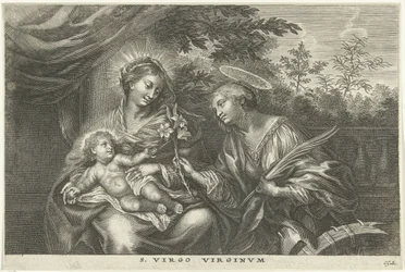 Maria med barnet og den hellige Katarina av Alexandria S. Virgo Virginvm (tittel på objekt)