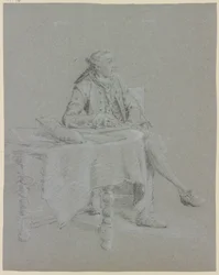 Kavalér sittende ved bordet