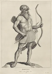 Herulan Herulus (tittel på objekt) Oude hier woonachtige volken (serietittel) Peplus eller goterne, vandalene, schwaberne, heruliene, gepidene, markomannerne og de eldgamle firedoblet Bilder fra de gamle monumentene og museet til Marcus Zuerius Boxhornius 