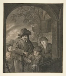Uten tittel (Musicians at an Inn Door)