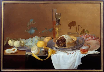 Stilleben med Pate-maleri av Cornelis de Heem (1631-1695) 1600-tallet Nantes, Musee des Beaux Arts
