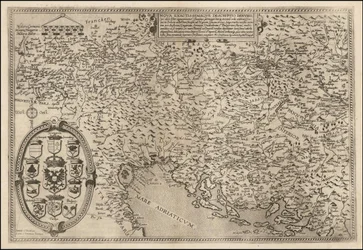 Kart over Donau fra 1593 av Cornelis de Jode