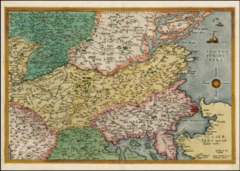 Kart over den østlige Balkanhalvøya fra 1593