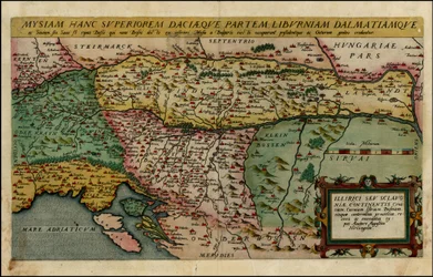 Kart over Nord-Balkan fra 1593 av Cornelis de Jode