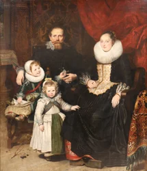 Selvportrett av kunstneren og familien hans Selvportrett med familie