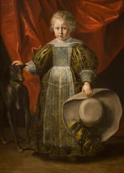 Portrett av en gutt med en hund, ca. 1620 (olje på lerret)