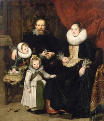 Selvportrett med familien, 1621.