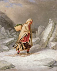 En indisk kvinne med truger