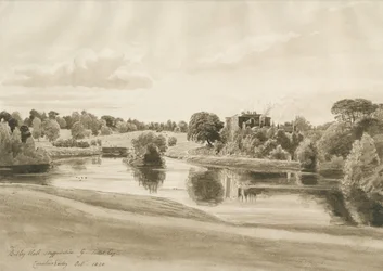 Betley Hall: sepia vasketegning, oktober 1820