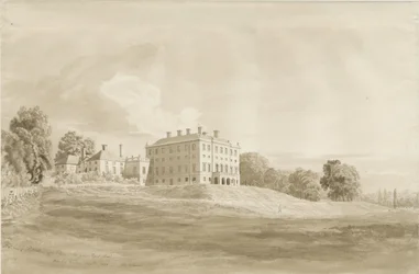 Patshull House: sepia vasketegning, august 1820