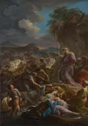 Moses slår klippen, 1744