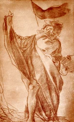 Design til en apostelfigur for katedralkuppelen i Parma