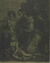 Den hellige familie med Saint John, ca. 1710-1715.