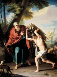 Isaks offer. Maleri av Cosme ACUNA TRONCOSO (1759-?), ca. 1781 (olje på lerret)
