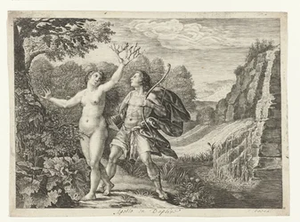 Apollo jager Daphne Metamorphoses of Ovid (serietittel)