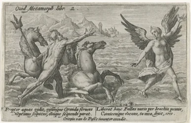 Neptun strekker seg etter Coronis Metamorphoses av Ovid (serietittel)