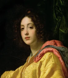 Judith og Holofernes, 1599 olje på lerret detalj av 79578