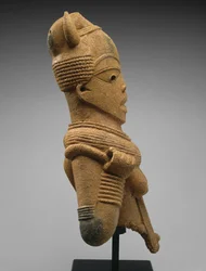 Hodet og overkroppen til en kvinnelig figur, Jos Plateau-regionen, Nigeria, 500 f.Kr.-200 e.Kr. (lertøy)