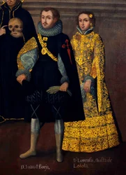 Ekteskap av Martin de Loyola med fru Beatrice Ñusta, og av Don Juan Borja med Lorenza Ñusta (Enriquez og Loyola)