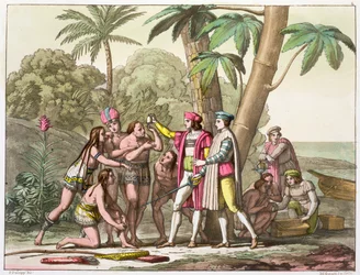 Christopher Columbus med indianere, 1492-1503 c1820-1839