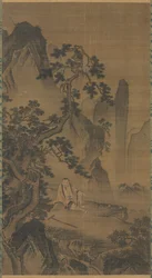 Eremitten Xu Du hviler ved en bekk, 1400-tallet.