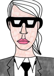 Karl Lagerfeld (tuschpenn på papir)
