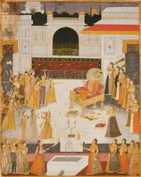 En kveldsforestilling for Maharaja Abhai Singh