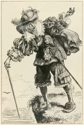 Ateist ler av kristne og håpefulle fra The Pilgrims Progress From This World, To That What Is To Come av John Bunyan (1628-1688) illustrasjon av Thomas Dalziel (1823-1906)