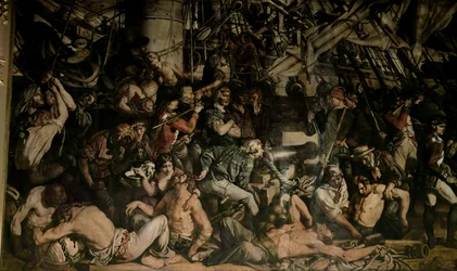 The Death of Nelson, detalj av det nedre dekket av Victory