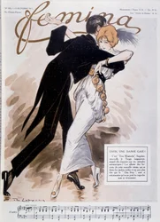 Par som danser tango - illustrasjon av Daniel De Losques (Henri Casimir Paul Thouroude) (1880-1915) - i "" Femina""" av 15.10.1913