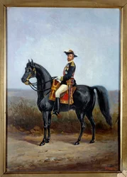 Rytterportrett av general Georges Boulanger (1837-1891), politiker Maleri av Daniel Alexander Williamson (1822-1903) 1800-tallet Søn. 0,36 x 0,25 m Paris, Musee Carnavalet