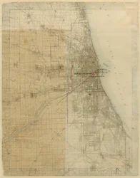 Plan for Chicago, Chicago, Illinois, diagram som viser byvekst, 1909.