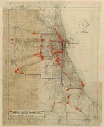Plan for Chicago, Chicago, Illinois, Railroad Circuits Diagram, 1909.