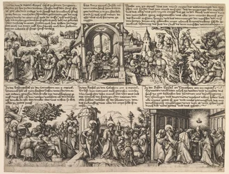 Ulike scener, fra evangeliene og fra Acta Apostolorum, ca. 1530.