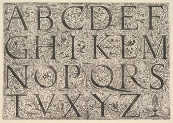 Romersk majuskelalfabet, ca. 1520